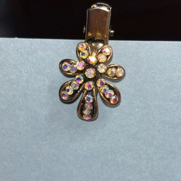 Vtg Tie Tac Aurora Borealis Tie Tac Or Pendant Gold Tone SNK 1" Multi-color - Picture 2 of 8